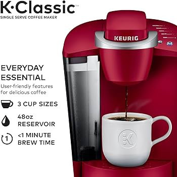 Keurig K-Classic Single Serve K-Cup Pod Coffee Maker, Rhubarb | Amazon (US)