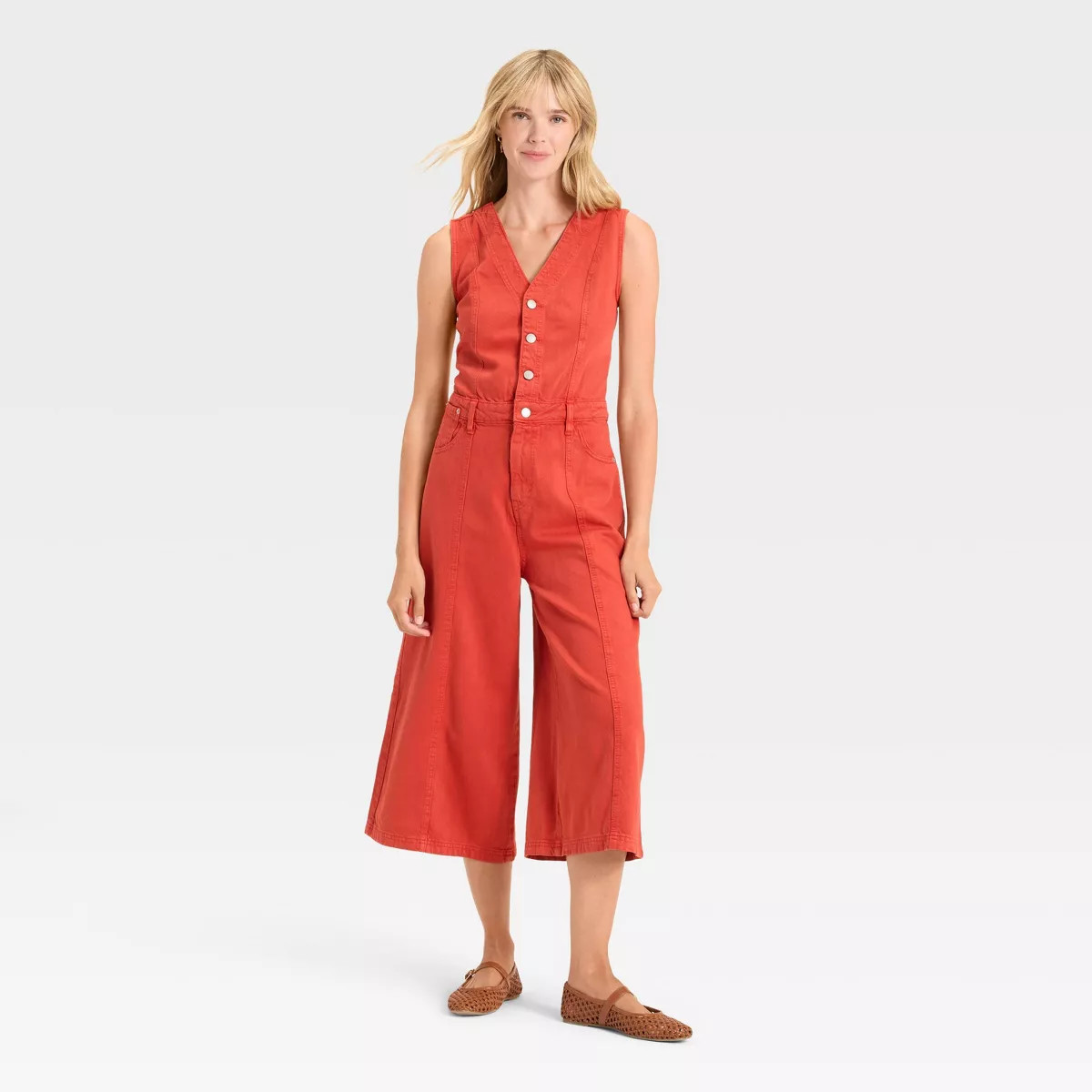 Women's Cropped Sleeveless Denim Jumpsuit - Universal Thread™ | Target