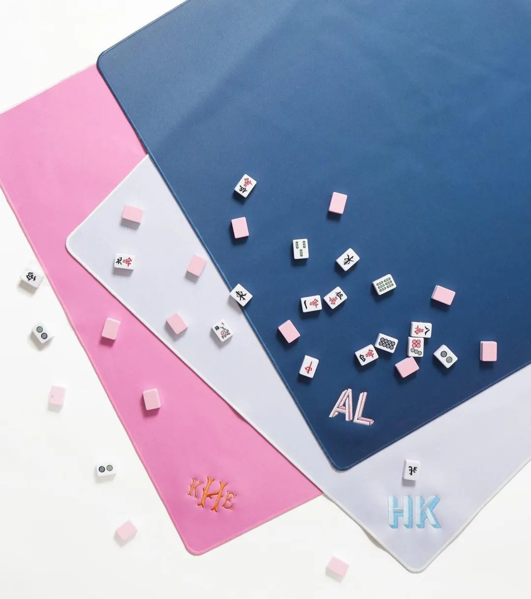 Embroidered Monogram Mahjong Tile Mat // Non-slip Mahjong Table Mat, Neoprene Mahjongg Mat, Mah J... | Etsy (US)