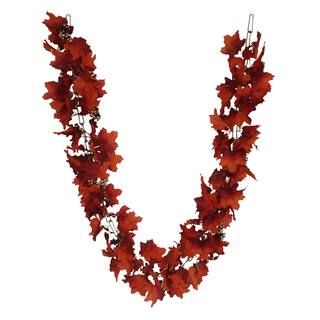 6ft. Red Glitter Maple Leaf & Berry Chain Garland by Ashland® | Michaels Stores