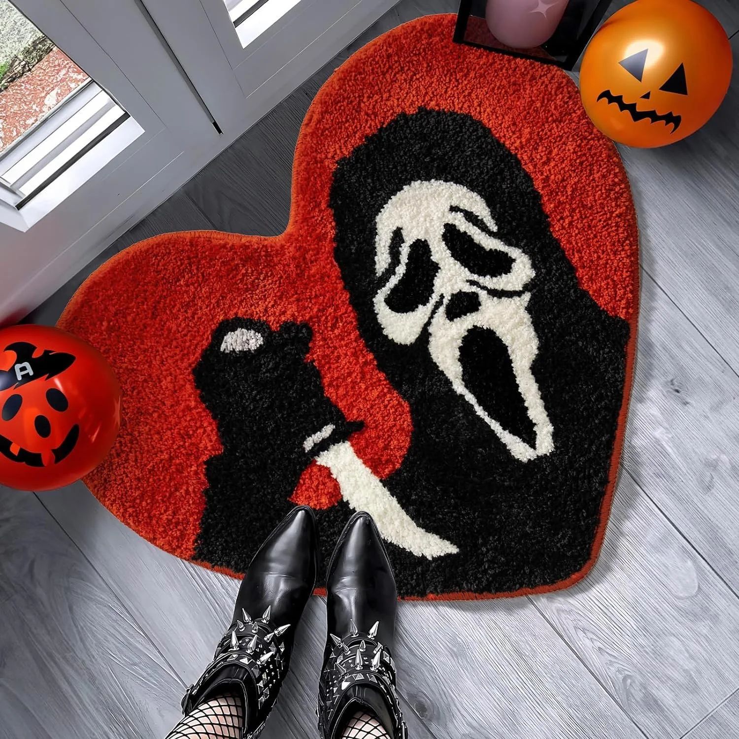 26×24" Halloween Bath Rugs - Spooky Skull Design, Black Red, Absorbent & Washable, Soft & Non-Sl... | Walmart (US)