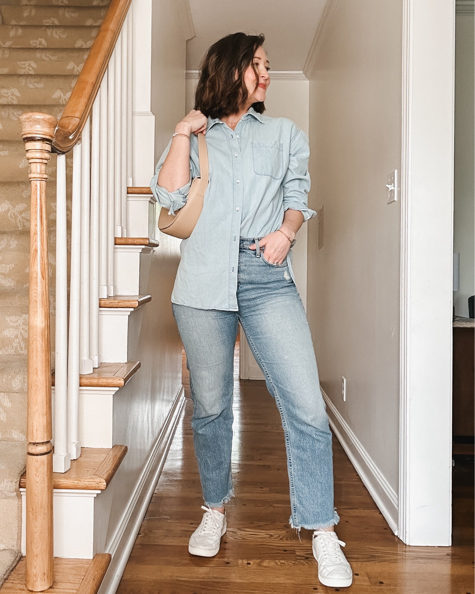 Denim on denim is a fav rn. Jeans are mostly sold out, but the others I tagged are just as good or better. Top is oversized. Size down for more fitted look  

#LTKStyleTip