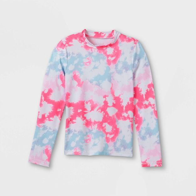Girls' Tie-Dye Long Sleeve Rash Guard Swim Shirt - Cat & Jack™ Pink | Target