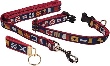 Preston Ribbons Dog Collar and Leash Set, Nautical Code Flag, Medium and Large Dogs, Free Matchin... | Amazon (US)
