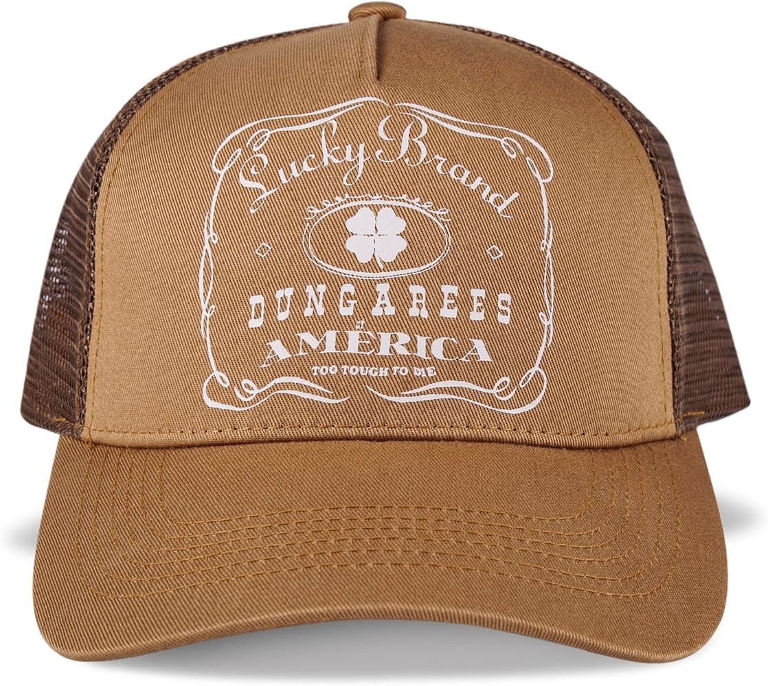 Lucky Brand Standard Vintage Trucker Hat with Cotton Twill Graphic Print and Adjustable Snapback | Amazon (US)