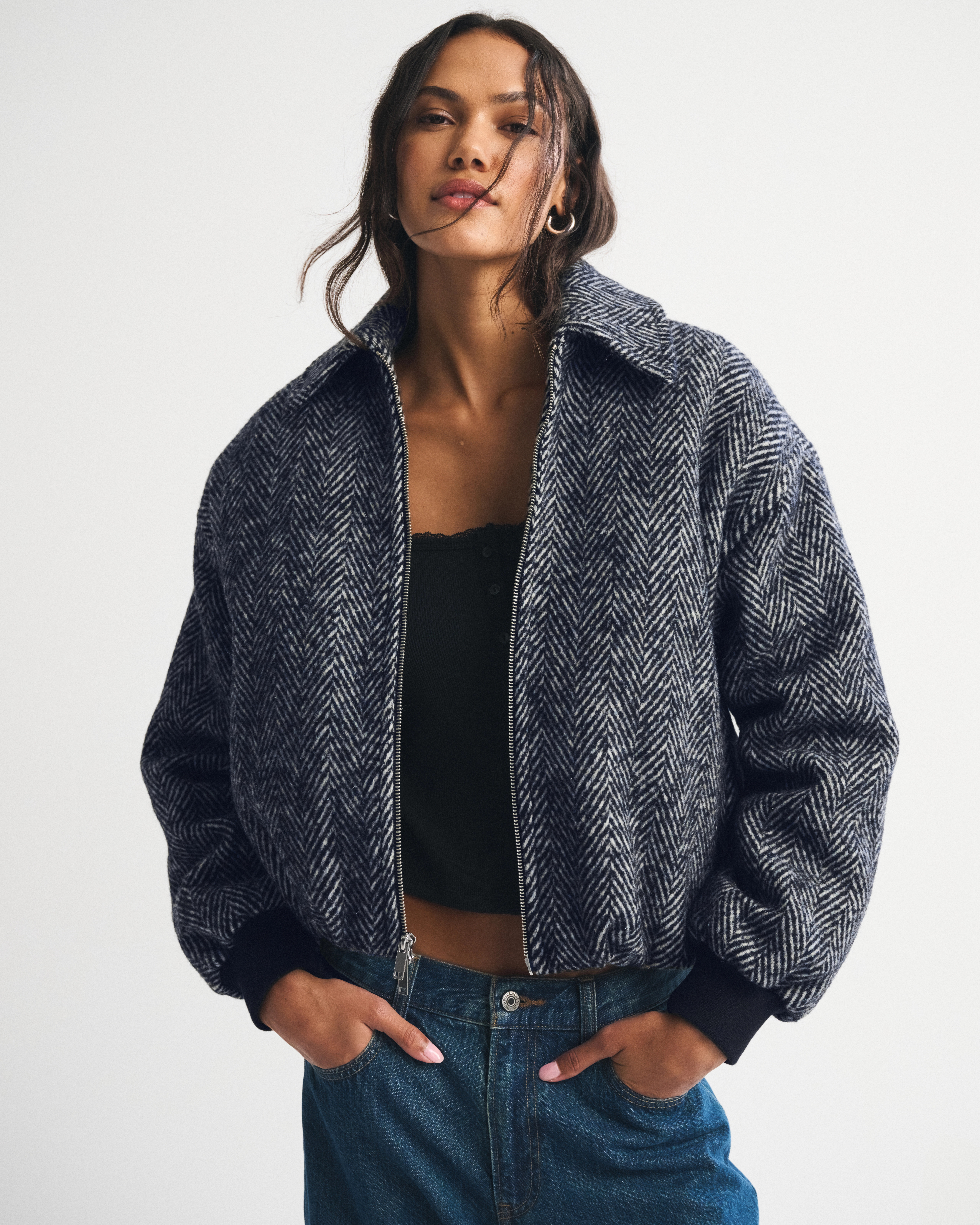 Wool-Blend Bubble Hem Coat | Abercrombie & Fitch (US)