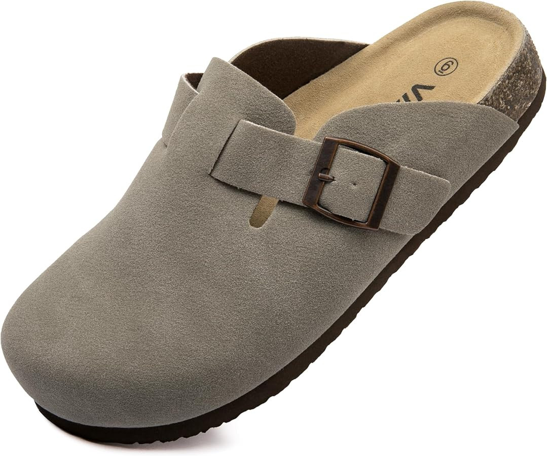 Women Suede Clogs Casual Slip On Potato Mule Slippers | Amazon (US)