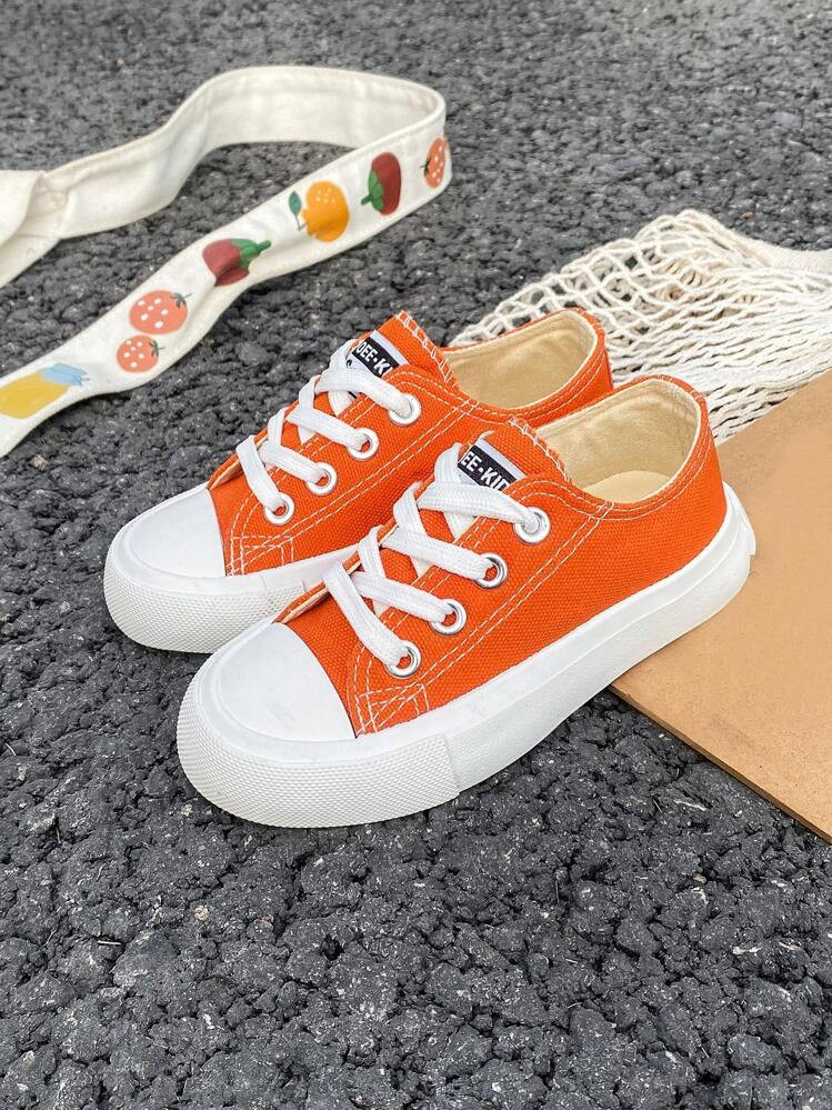 White Cloth Shoes Baby White Shoes Middle Sneakers Children's Canvas Shoes Spring And Autumn Korean Version Simple Boy And Girl Shoes Fashion Low-Top Casual Lace-Up Track Shoes Classic Low-Top Canvas Shoes All Casual Sports Skateboard Children's Shoes | SHEIN
