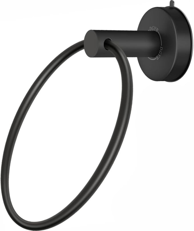 DGYB Suction Cup Towel Ring Matte Black Hand Towel Holder for Bathroom Wall SUS 304 Stainless Ste... | Amazon (US)