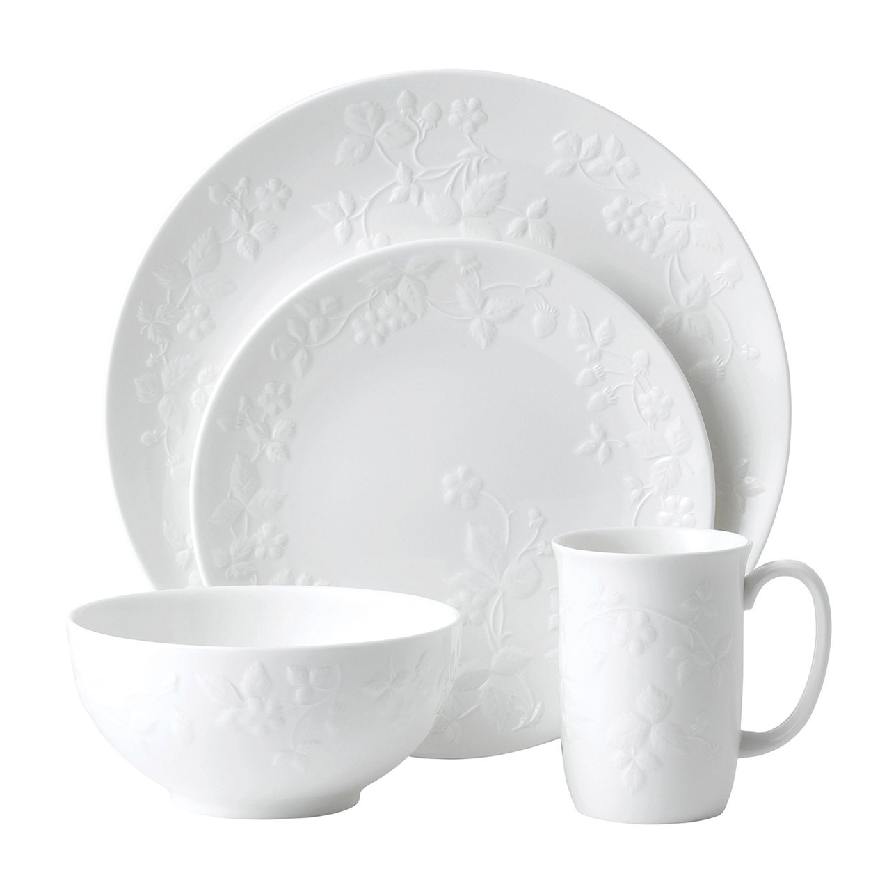 Wild Strawberry White 4-Piece Place Setting | Wedgwood | Wedgwood