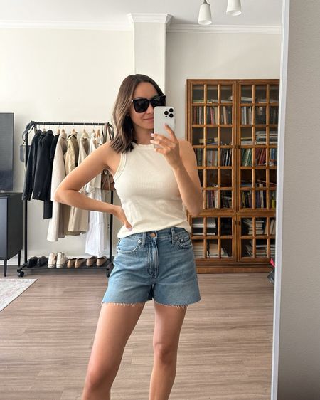 Spring/summer outfit staples:

Take 20% off at Madewell this weekend! Copy and paste the promo code

• Tank - Madewell xs, linked to similar style 
• shorts - old from Madewell, linked to similar styles 
• sunglasses - DIFF, linked similar style at Madewell 
• Bra - Neiwei 

#LTKStyleTip #LTKxMadewell #LTKSaleAlert