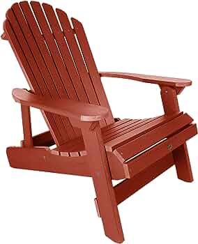 highwood AD-KING1-RED Hamilton Folding and Reclining Adirondack Chair, King Size, Rustic Red | Amazon (US)