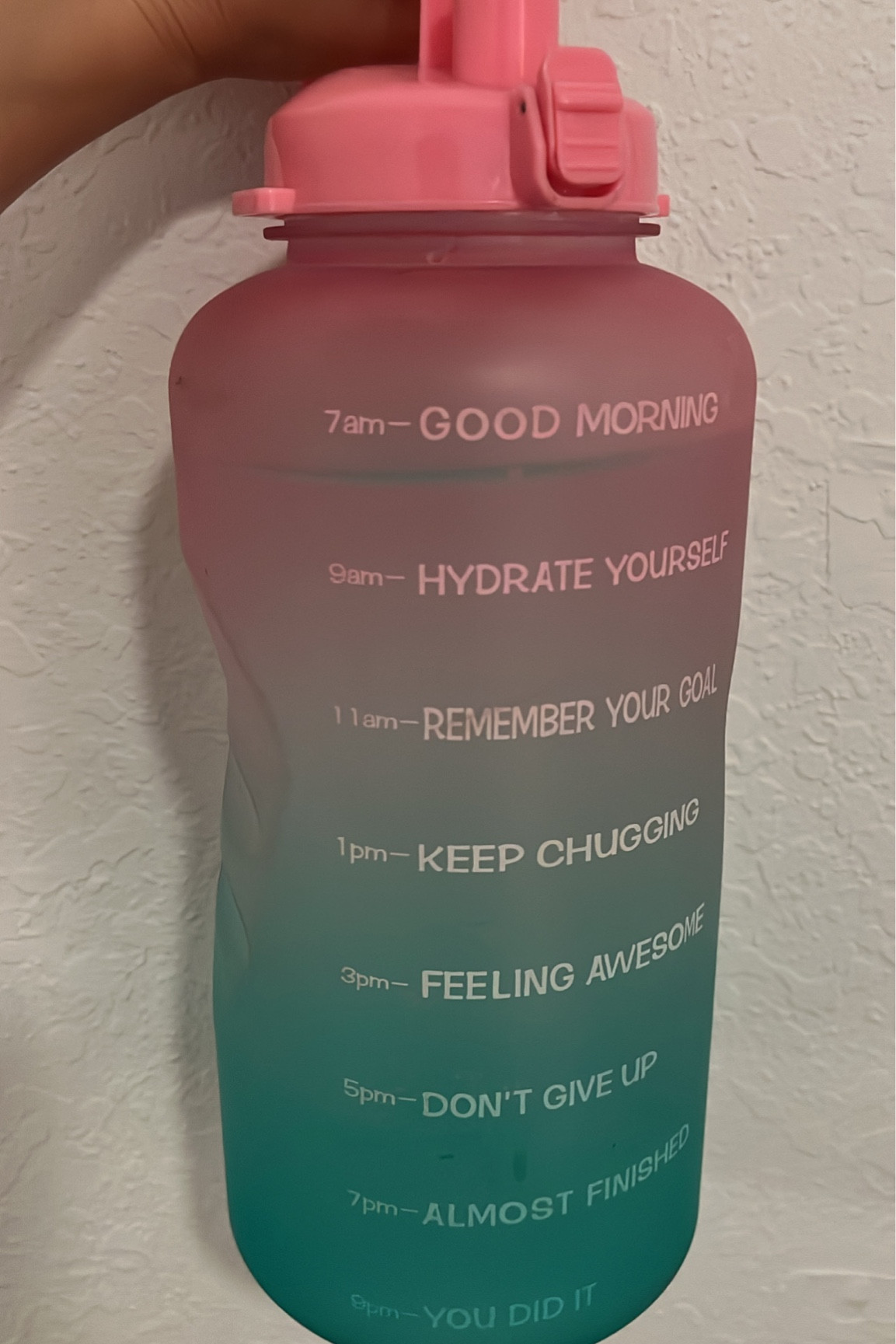 Motivational water jug that helps me get my water in. Its super cute but its literally the ONLY way I drink what Im supposed to.

#LTKunder50 #LTKhome #LTKFitness