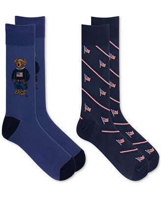 Men's Denim Bear Slack Socks, 2-Pack | Macy's