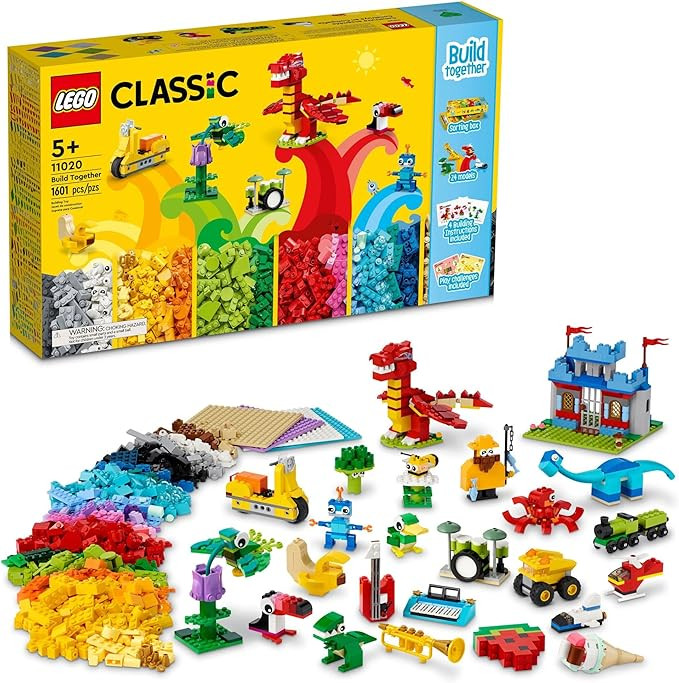 LEGO Classic Build Together 11020 Creative Building Toy Set for Kids, Girls, and Boys Ages 5+ (1,... | Amazon (US)