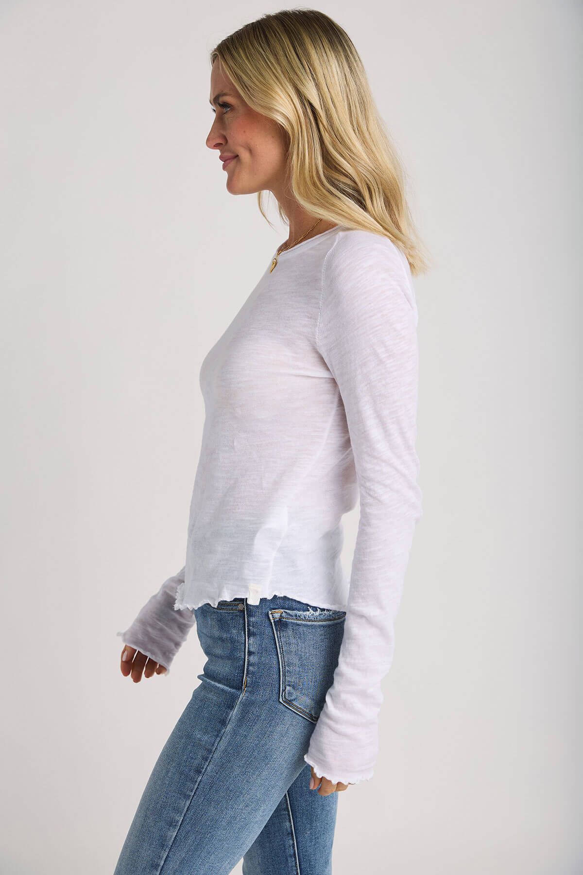 Free People Be My Baby Long Sleeve Solid Tee | Social Threads
