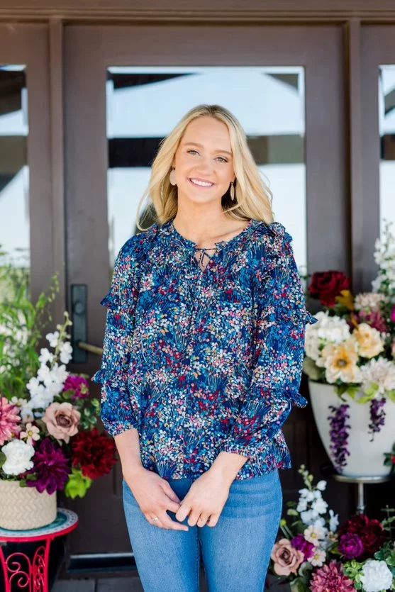 The Pioneer Woman Ruffle Pintuck Blouse with Long Sleeves, Women's | Walmart (US)