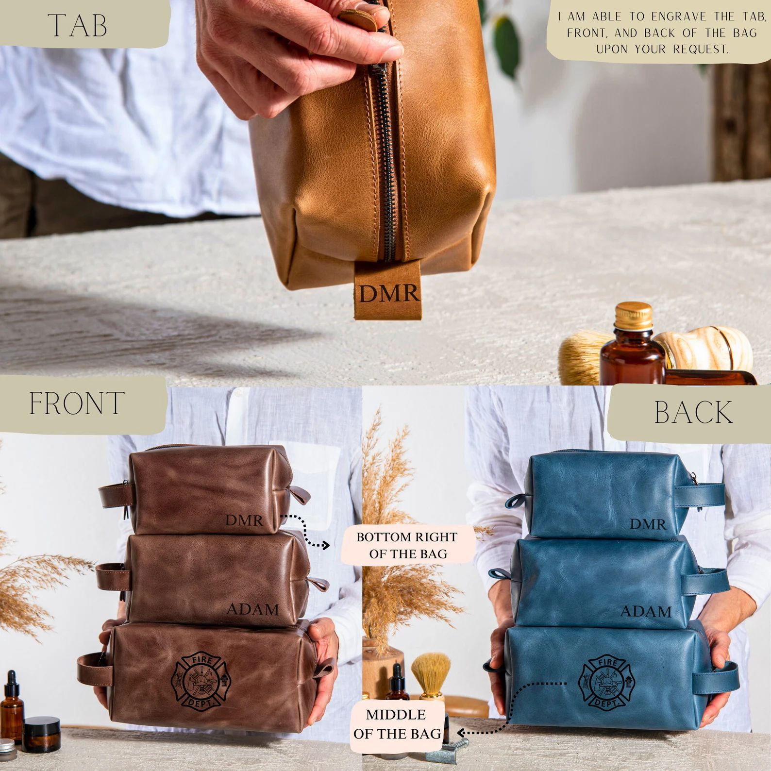 Personalized Leather Dopp Kit Groomsmen Gift for Him - Etsy | Etsy (US)