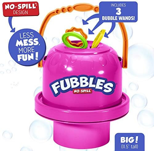 Little Kids Fubbles No-Spill Big Bubble Bucket in Pink for Multi-Child Play, Made in the USA | Amazon (US)