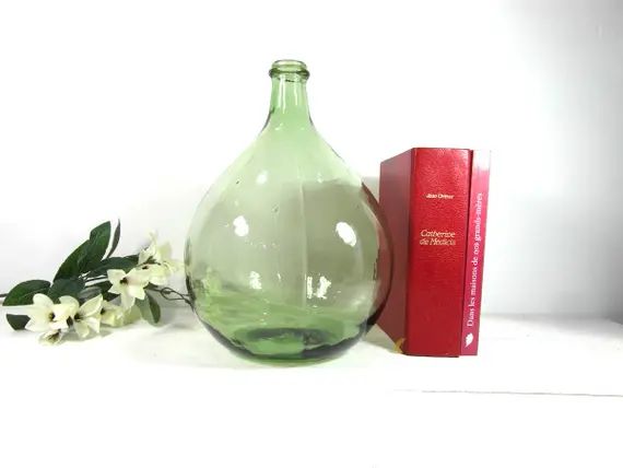 1 Dame Jeanne 5 litre, le verre vert, vintage. | Etsy (FR)