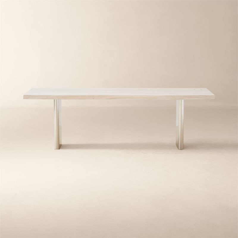 Landscape 95" Rectangular White Washed Wood Dining Table + Reviews | CB2 | CB2