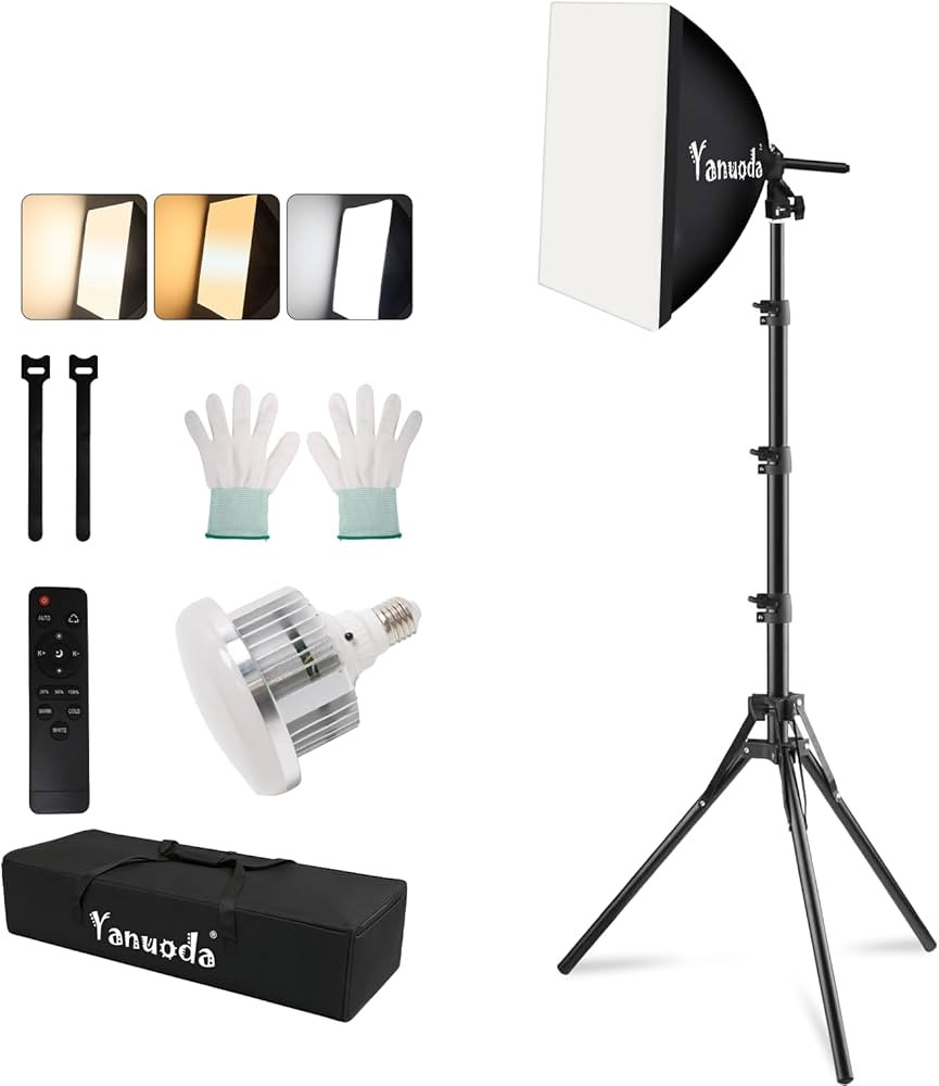 Professional 16''x16'' Softbox Lighting Kit - Studio Light Photography with Remote, Adjustable Br... | Amazon (US)