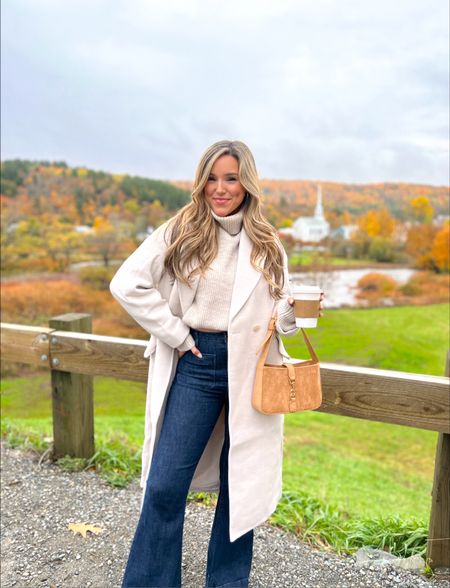 Fall outfit inspo
Fall style
Cream coat beige coat
Flare jeans
Bell bottom jeans

#LTKunder100 #LTKSeasonal