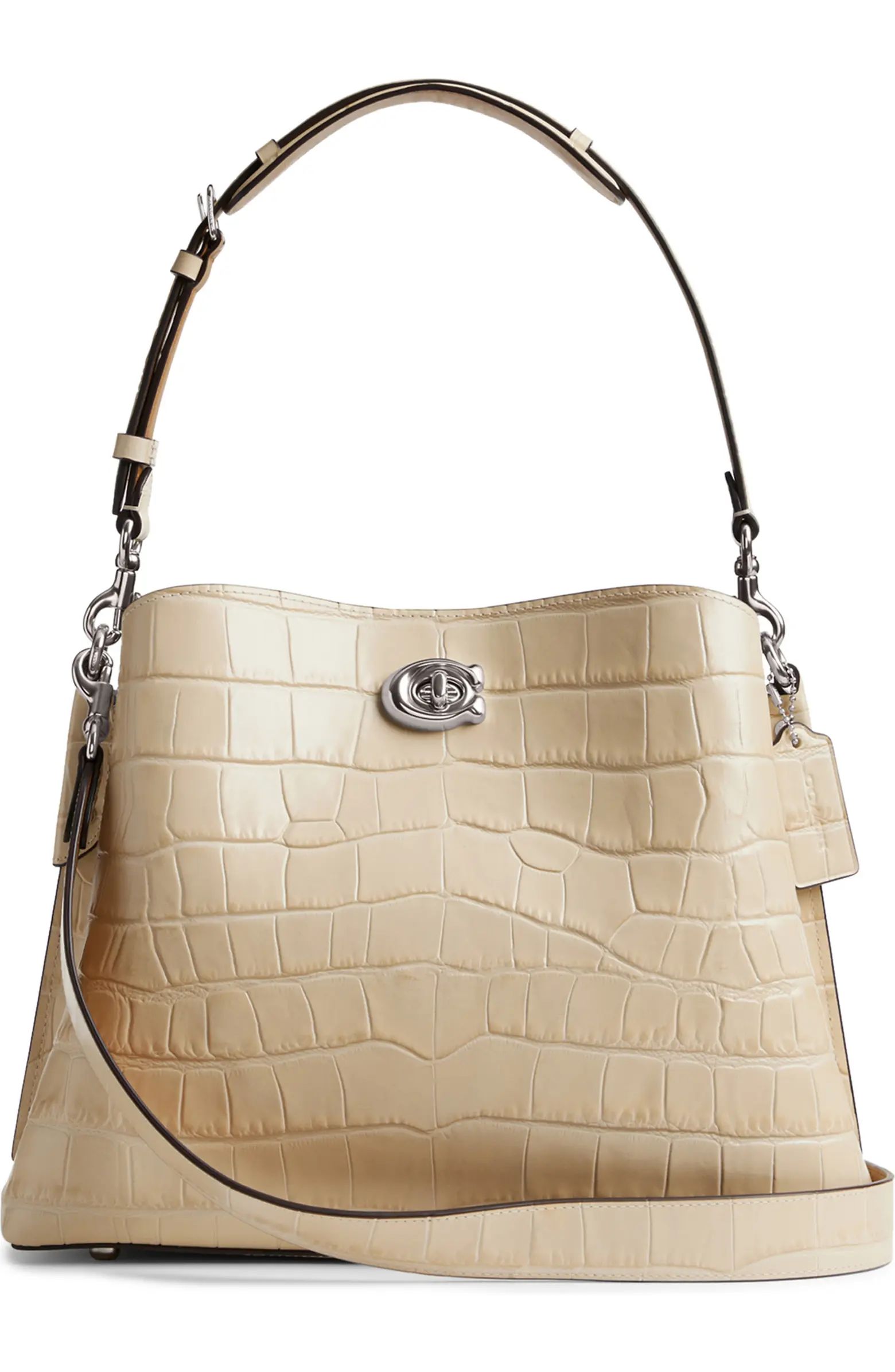 COACH Willow Croc Embossed Leather Shoulder Bag | Nordstrom | Nordstrom