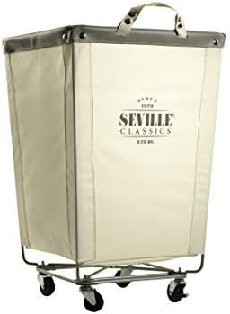 Seville Classics Large Commercial Heavy Duty Rolling Steel Frame Laundry Hamper Canvas Cart Bin, ... | Amazon (US)