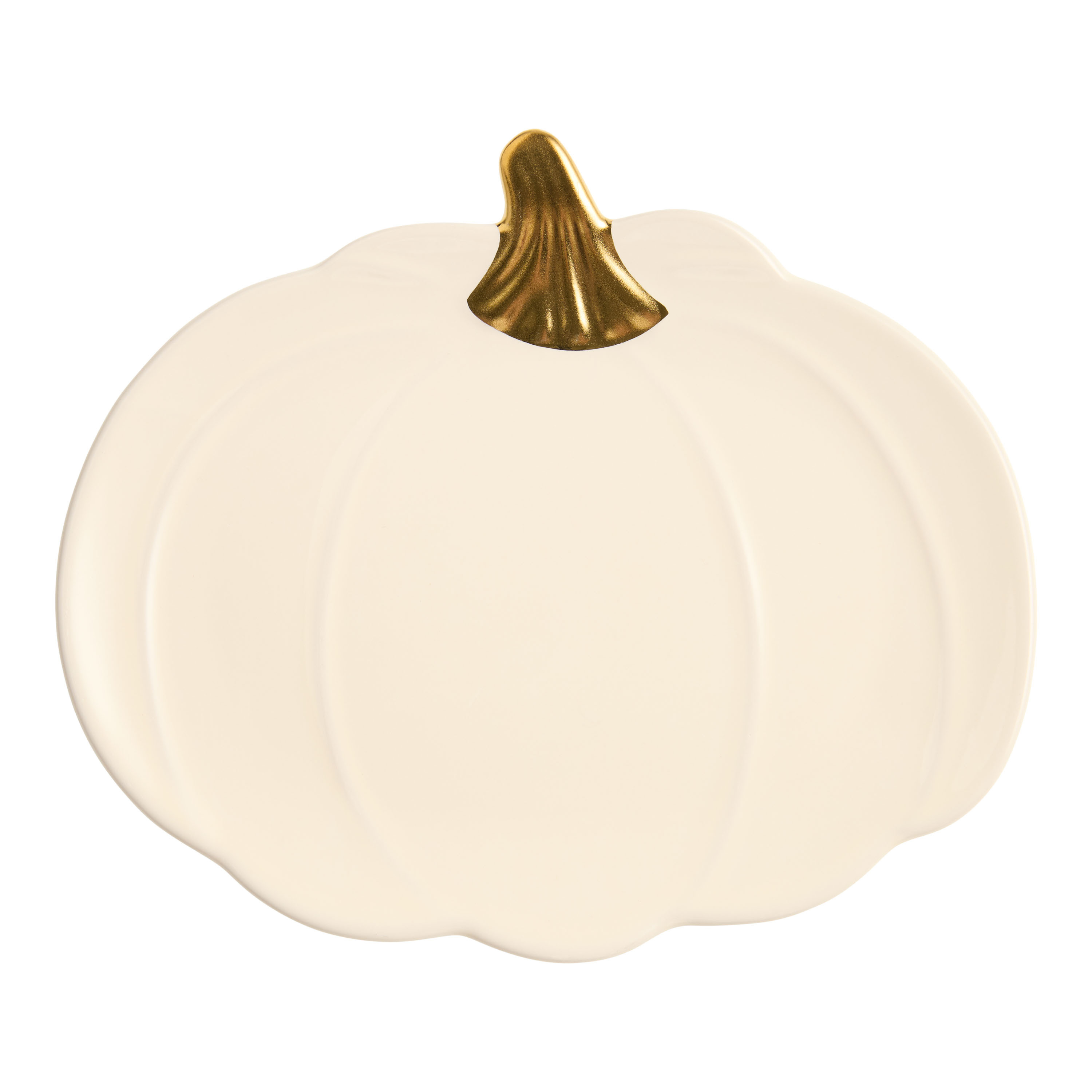 Off White Pumpkin Figural Salad Plate | World Market
