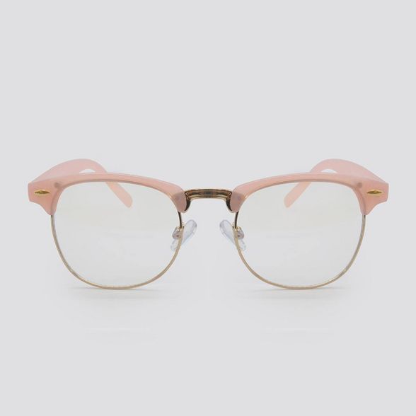 Women's Blue Light Filtering Retro Square Glasses - Wild Fable™ Pink | Target