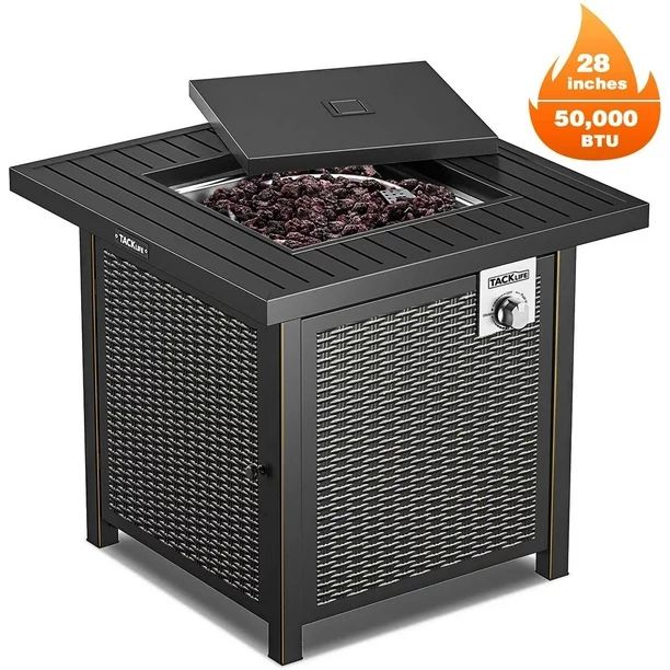 TACKLIFE Outdoor Heating, Propane Fire Pit Table, 28in 50,000 BTU - GFP01 - Walmart.com | Walmart (US)