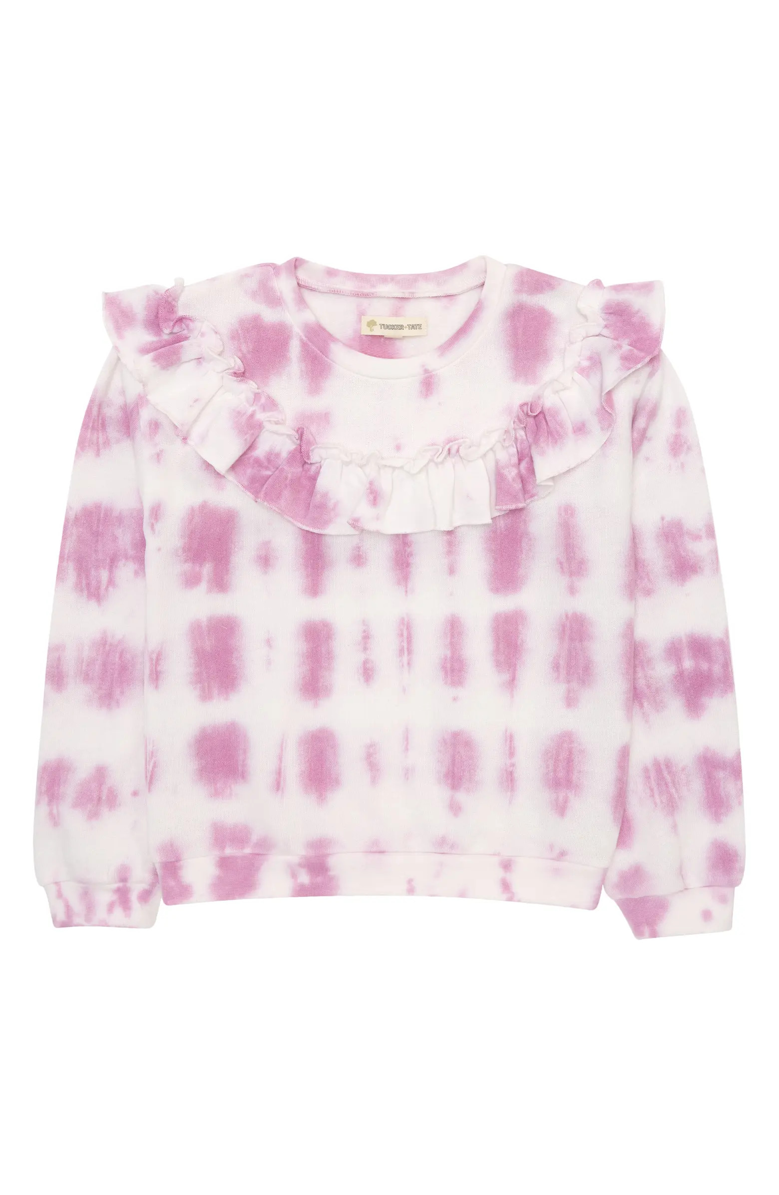 Kids' Ruffle Cotton Blend Sweatshirt | Nordstrom