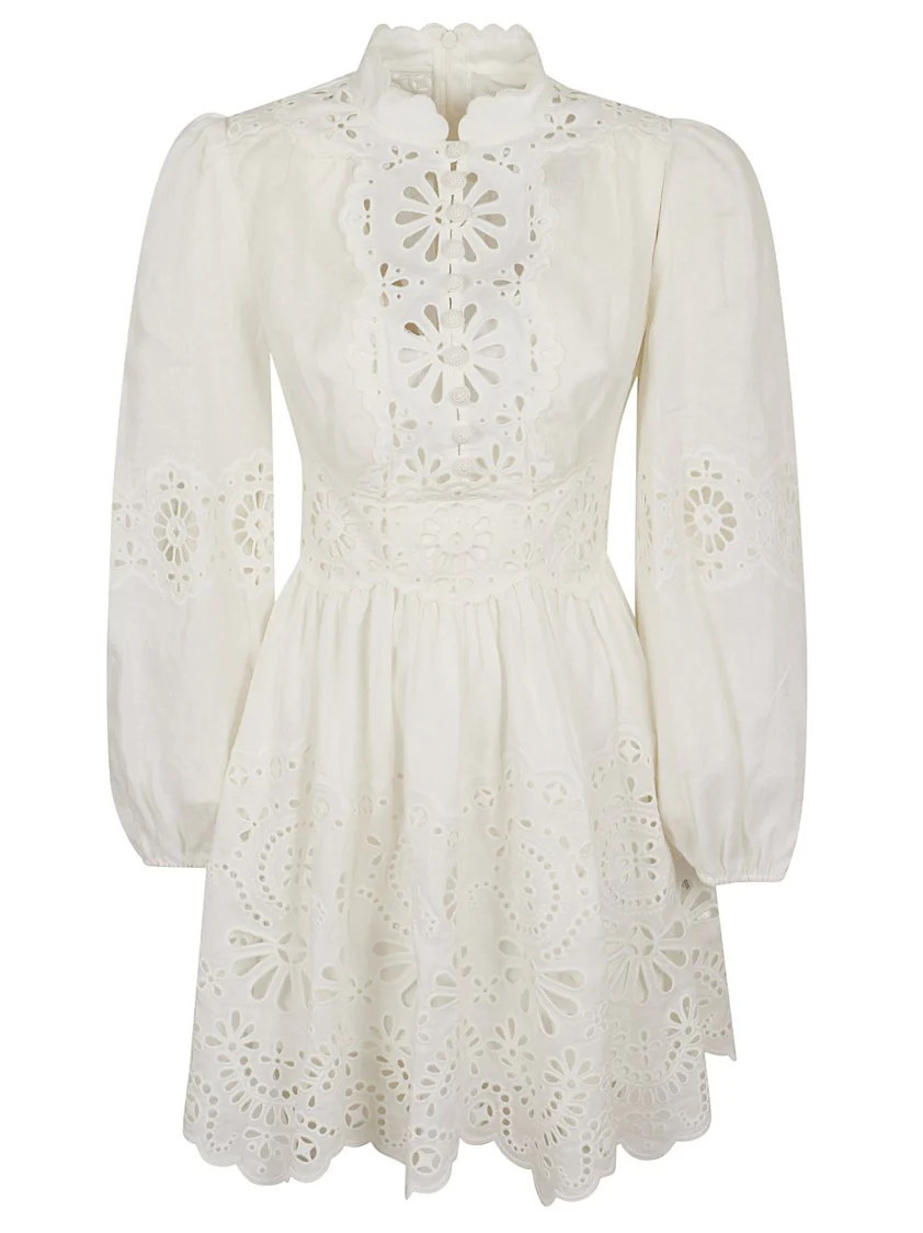 Ivory/White Acacia Broderie Mini Dress | Shop Simon