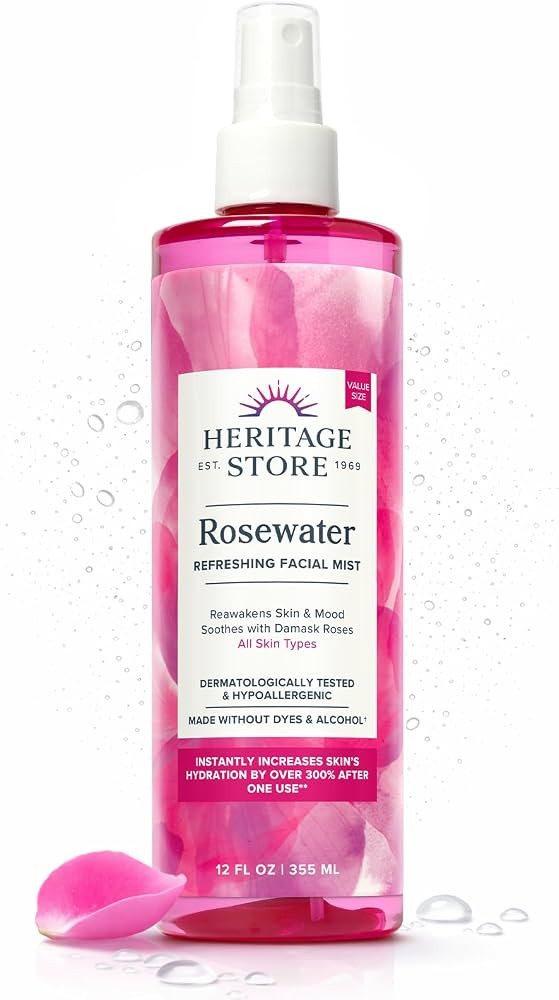 HERITAGE STORE Rosewater - Refreshing Face Mist with Damask Rose, All Skin Types - Hydrating Rose... | Amazon (US)