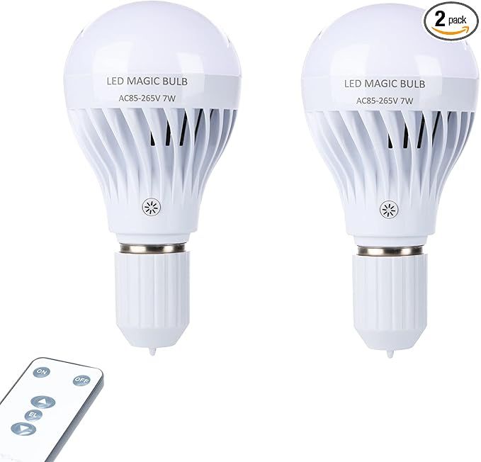 BSOD AC 85-265V 7W LED Magic Bulb with Remote Controller Cool White Emergency Light with Recharge... | Amazon (US)