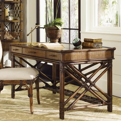 Bali Hai Solid Wood Desk with Hutch and Chair Set | Perigold
