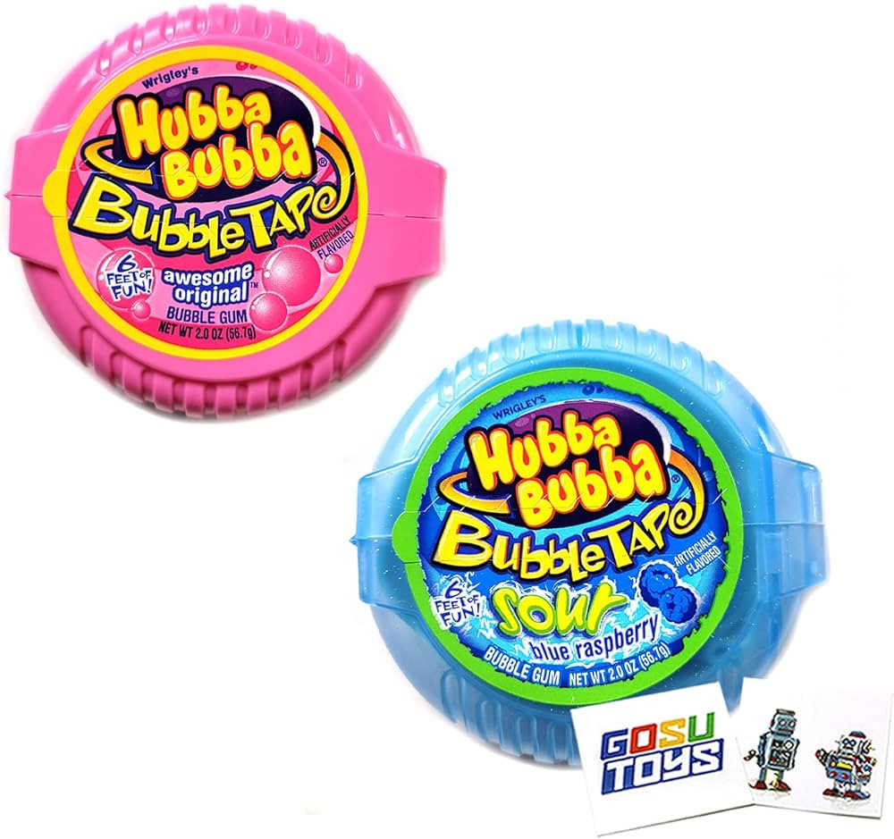 Wrigleys Hubba Bubba Bubble Tape (2 Pack) with 2 Gosutoys Stickers | Amazon (US)