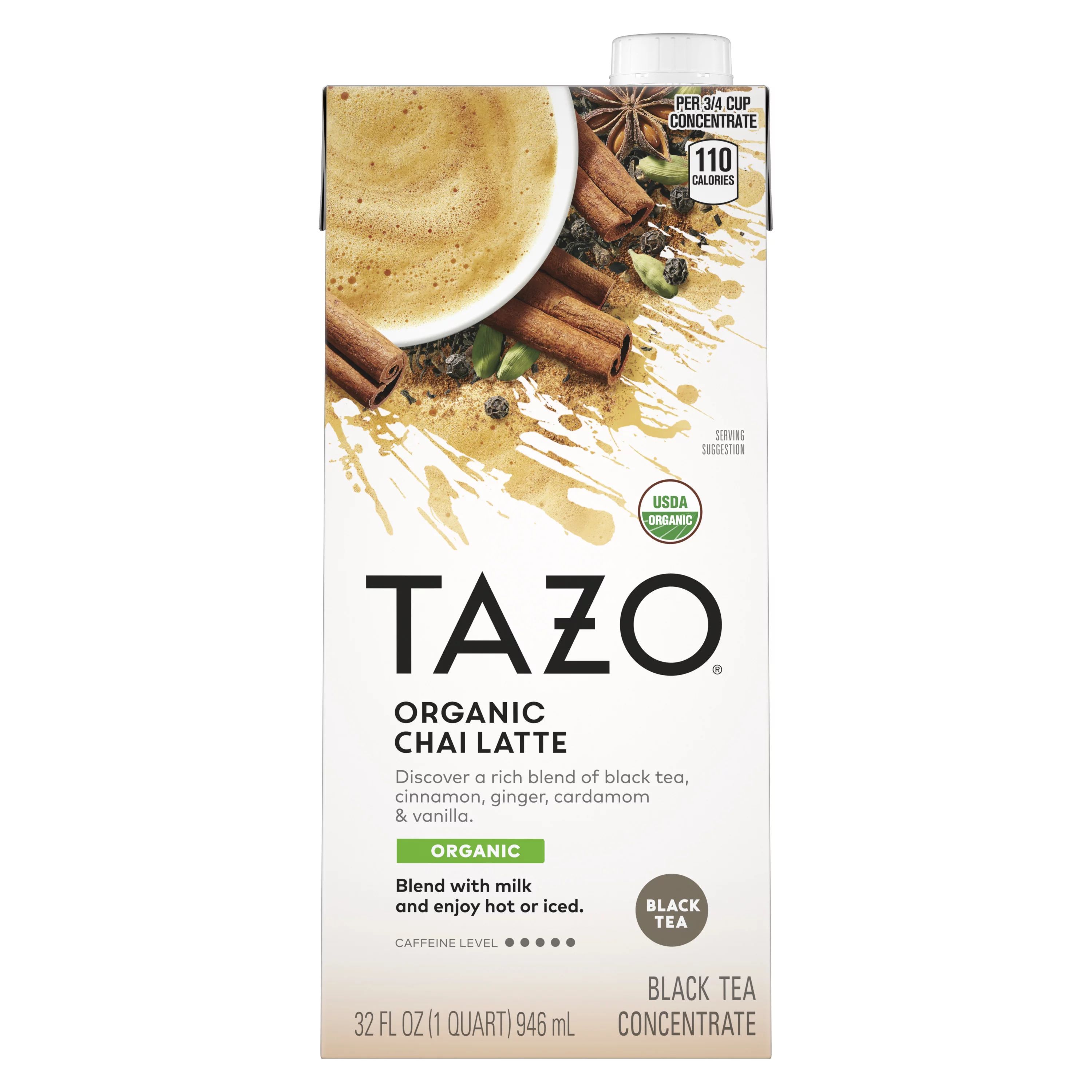 TAZO Spiced Chai Latte Iced Tea Concentrate, Black Tea, 32 oz Carton - Walmart.com | Walmart (US)