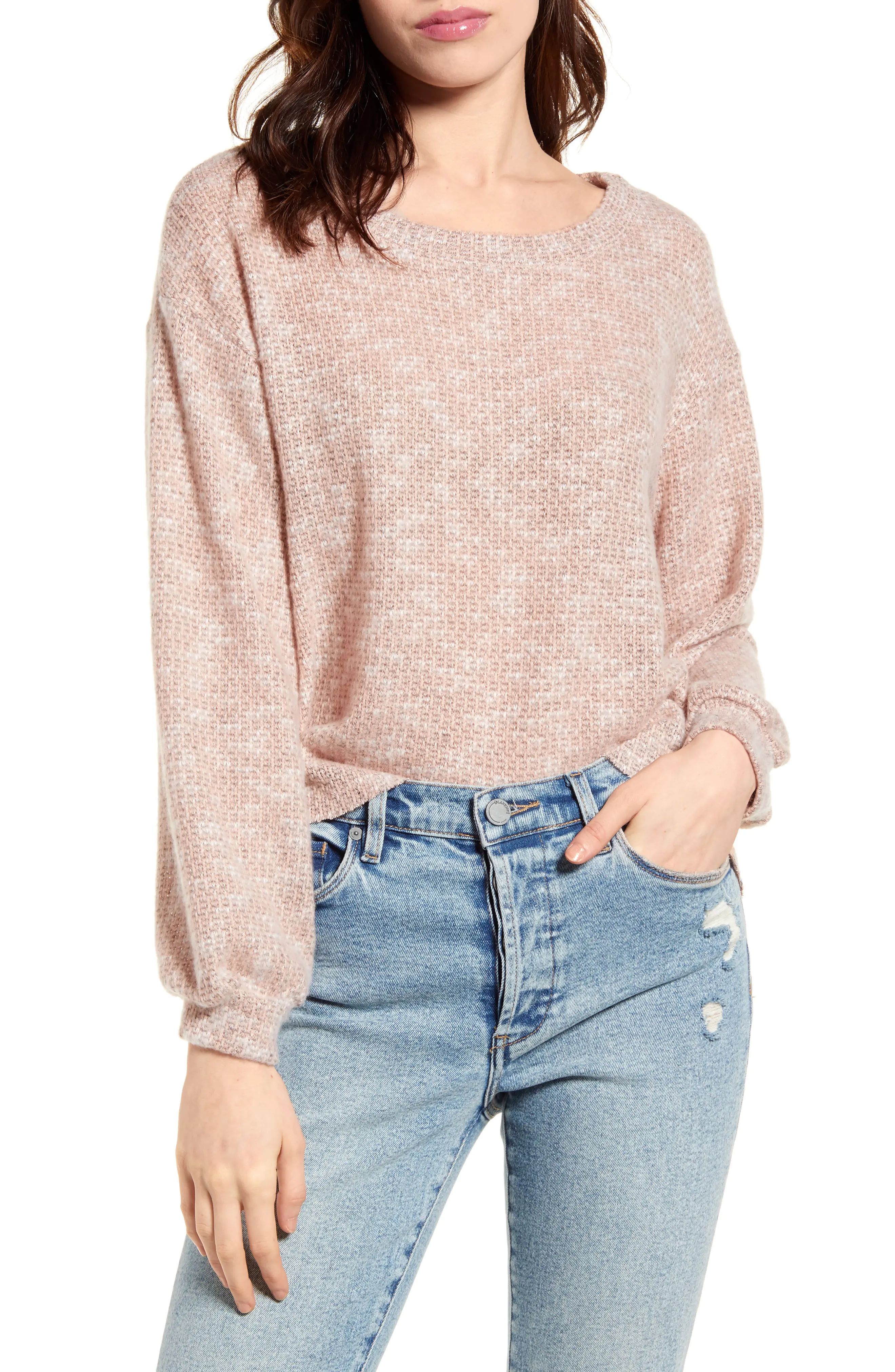 Women's Pst By Project Social T Cozy Waffle Knit Top, Size X-Small - Pink | Nordstrom
