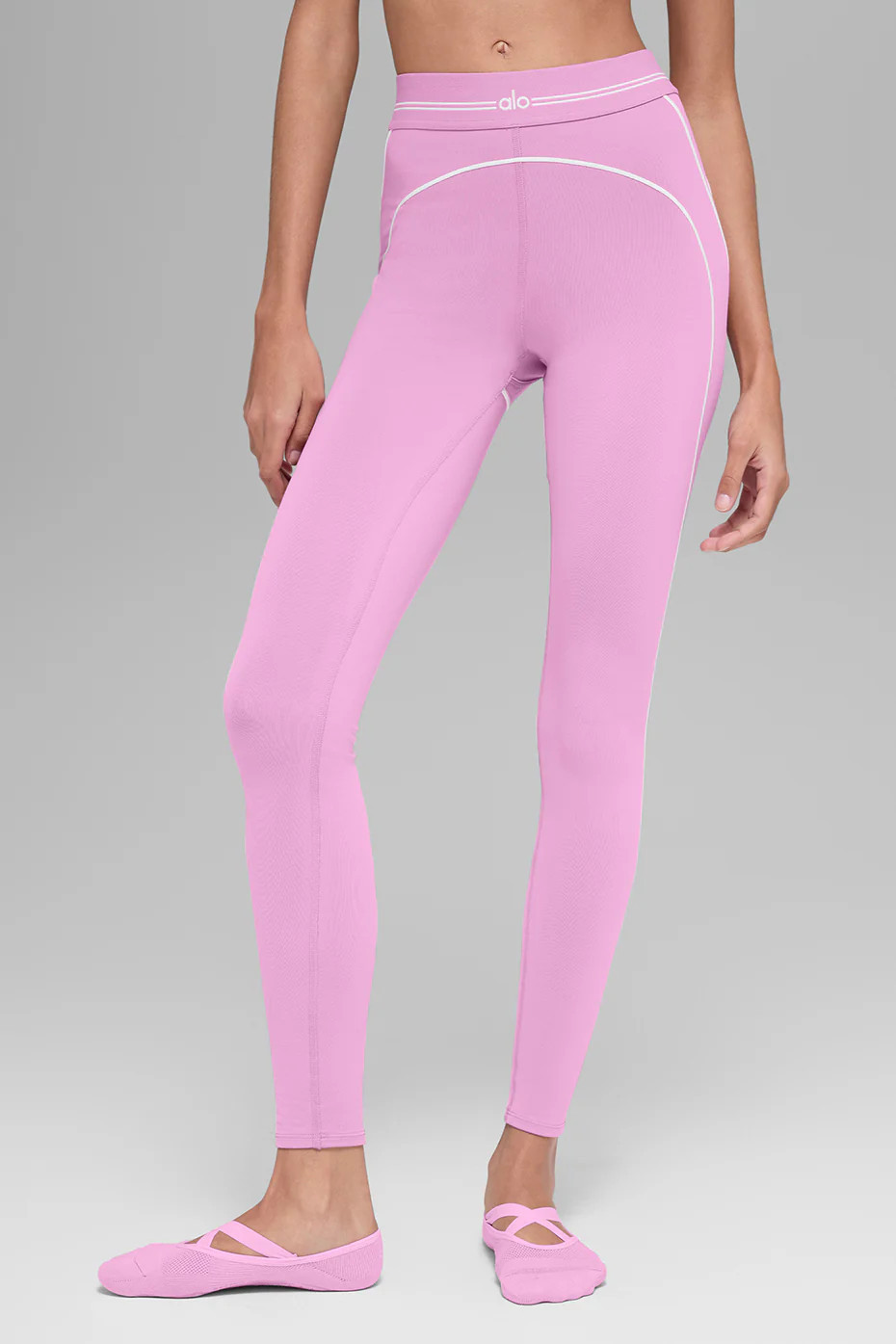 ALO | Airbrush High-Waist 7/8 Heart Throb Legging in Candy Heart Pink/White, Size: XS | Alo Yoga (US)