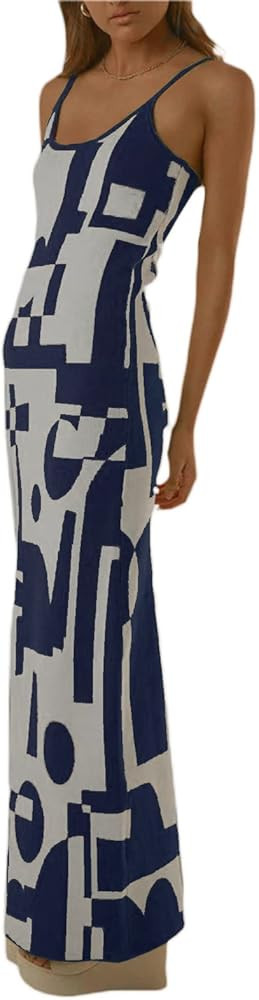 Bodycon Dresses for Women Summer Knit Hollow Out Sexy Night Out Midi Maxi Dress Sleeveless Long C... | Amazon (US)