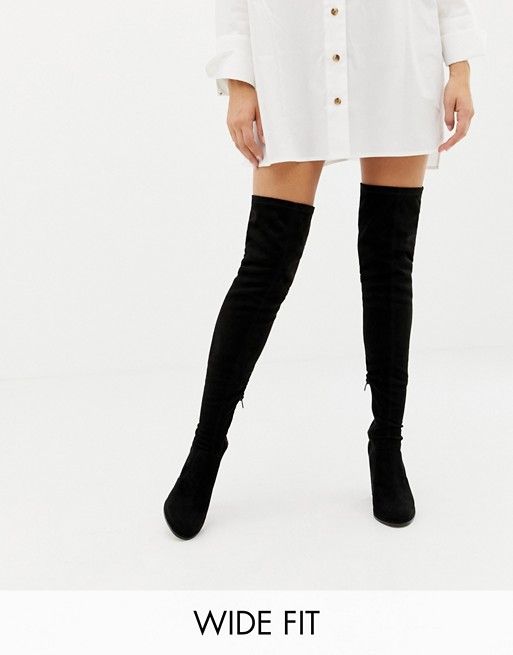 ASOS DESIGN Wide Fit Kassidy heeled over the knee boots | ASOS US