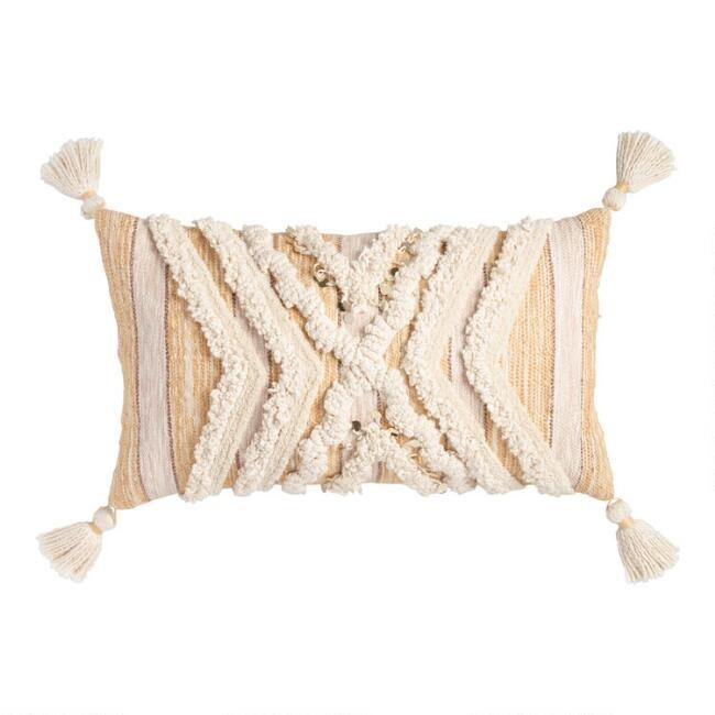 Tufted Moroccan Style Blanket Lumbar Pillow | World Market