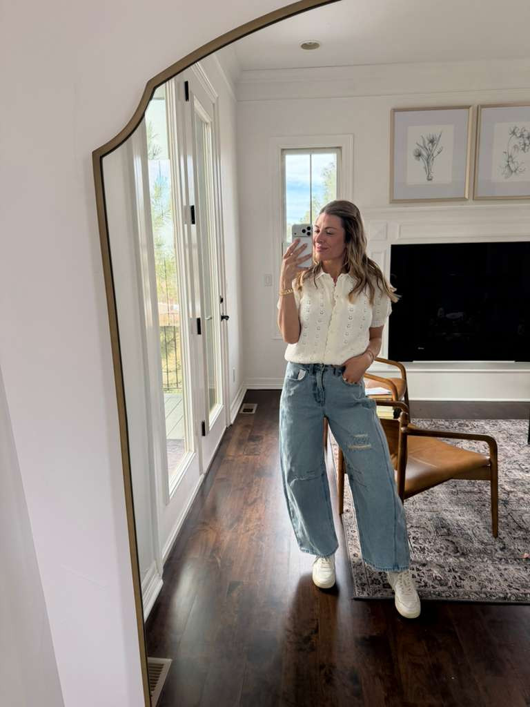 Layering just got a breezy upgrade with this Free Assembly pointelle cardigan and distressed barrel jeans duo, turning spring errands into effortless style wins. Comfy, cute, and ready for whatever the day throws your way! 🌸👖✨

#SpringOutfit #PointelleCardigan #BarrelJeans #WalmartFashion #FreeAssembly #CasualStyle #SpringFashion #DistressedJeans #CottonCardigan #EffortlessLook 

 #LTKootd