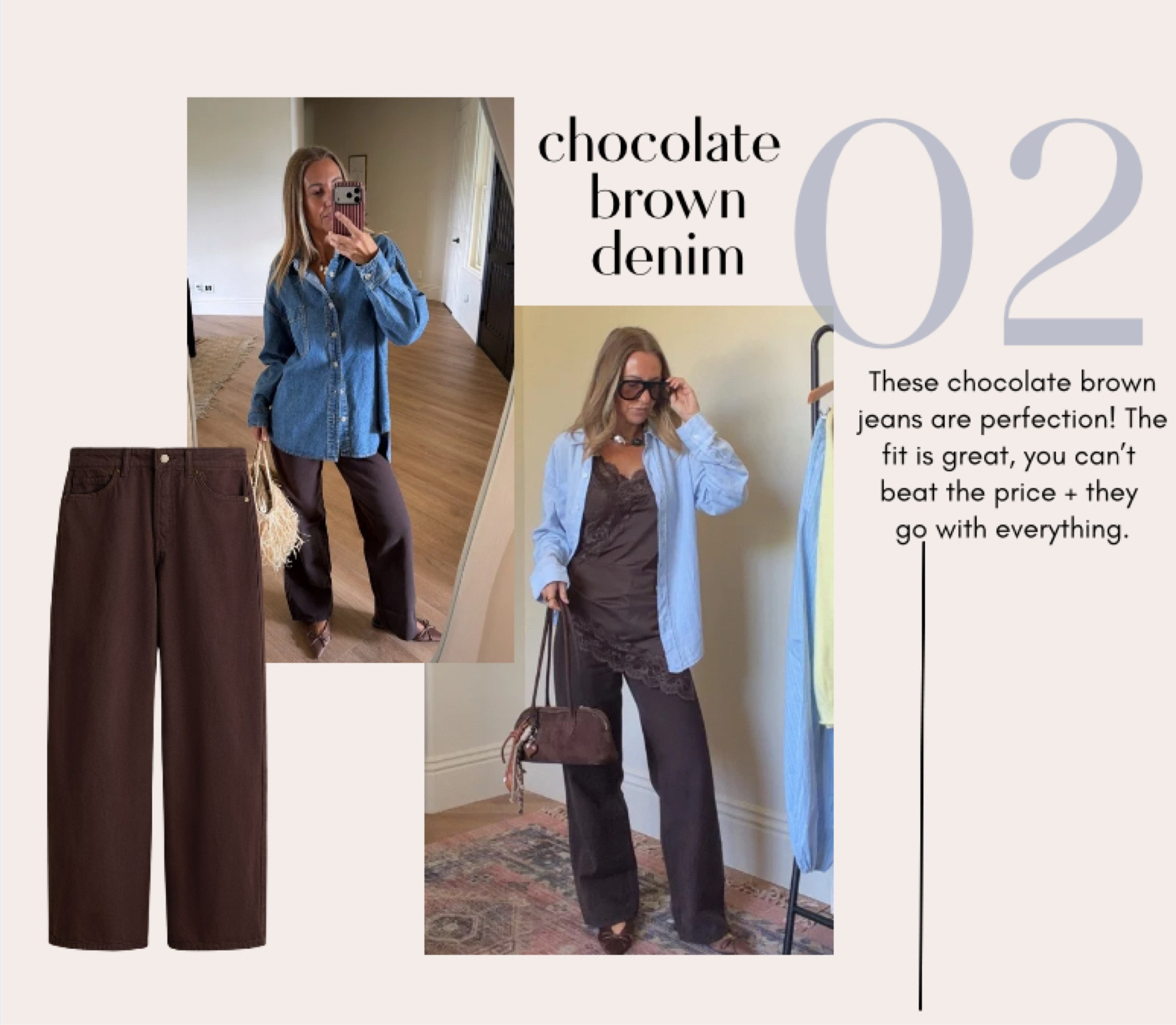 Chocolate brown denim

#LTKgrwm #LTKootd
