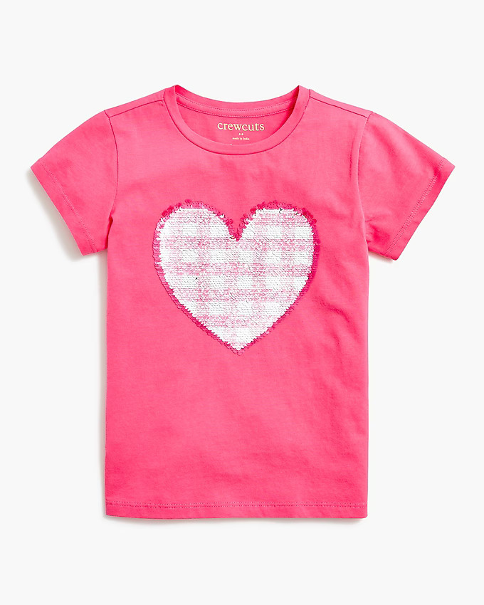 Girls' sequin heart graphic tee | J.Crew Factory