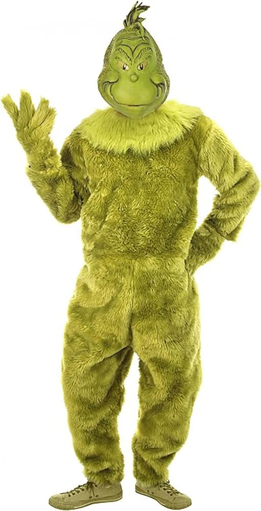 Men's The Grinch Deluxe Jumpsuit with Latex Mask - Faux Fur and Gloves, Officially Licensed | Amazon (US)