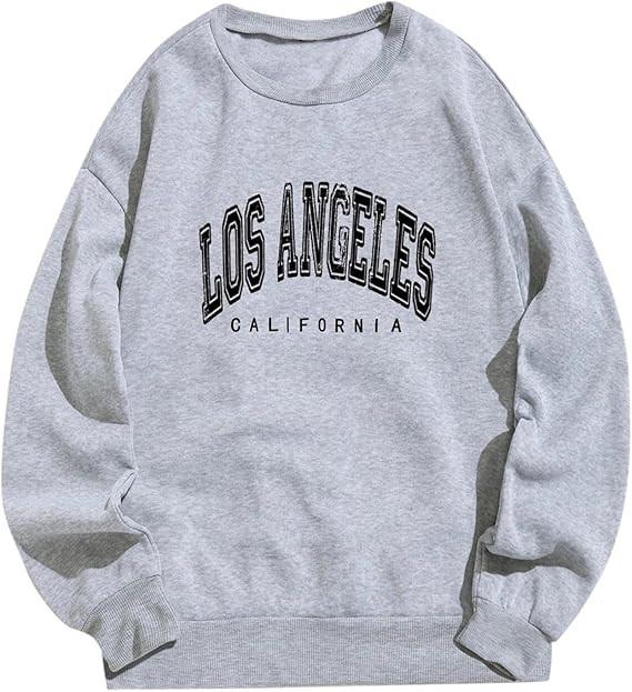 Zpervoba Oversized Sweatshirt for Women Los Angeles California Letter Print Graphic Sweatshirts C... | Amazon (US)