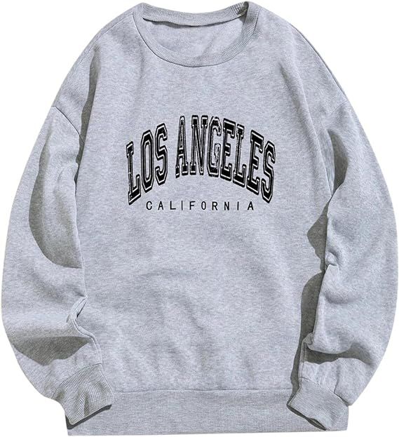 Zpervoba Oversized Sweatshirt for Women Los Angeles California Letter Print Graphic Sweatshirts C... | Amazon (US)
